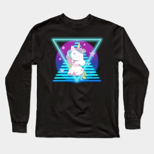 Retro Dreamy Star Unicorn Long Sleeve T-Shirt